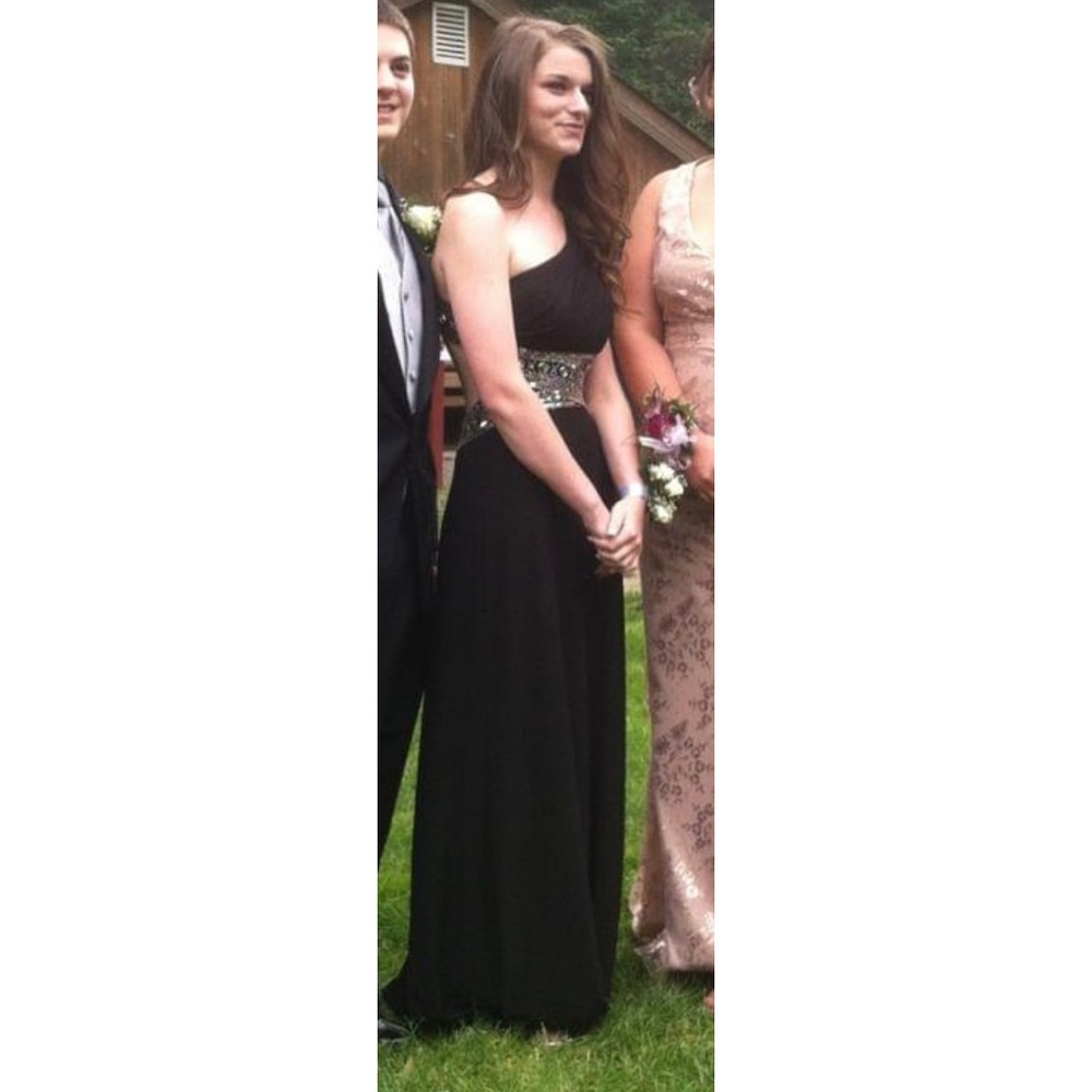 Betsey and Adam full length open back gown